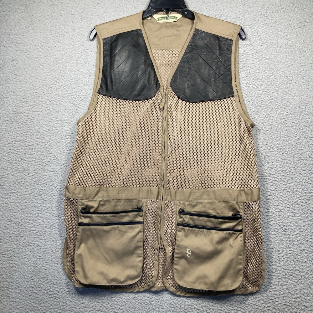 Bob Allen Shooting Vest Mens XL Tan Mesh Sports Hunting Fishing Pockets Outdoors
